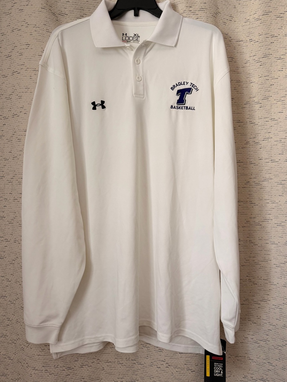 Under Armour White Long Sleeve Polo